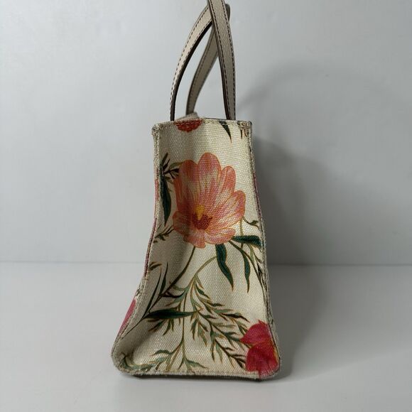 Kate Spade Thompson Street Sam Bag Floral Print Linen Crossbody Purse Satchel - Picture 2 of 16